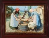 A couple of women doing laundry by 
																			Valdemar Magaard