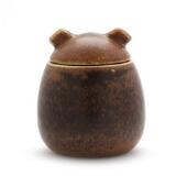 Jar decorated with brown glaze by 
																			Erik Rahr