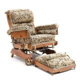 An Edwardian circa multifunctional reclining chair with matching stool by 
																			 J Foot & Son