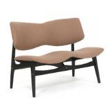 Two seater sofa-bench with black lacquered frame by 
																			Gunnar Sorlie