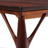 Rectangular rosewood dining table with underlying foldable extra leaf by 
																			 H.Sigh & Søns Møbelfabrik