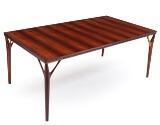 Rectangular rosewood dining table with underlying foldable extra leaf by 
																			 H.Sigh & Søns Møbelfabrik