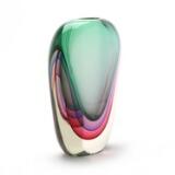 Triple 'Sommerso' oval shaped vase of clear glass by 
																			Luigi Onesto