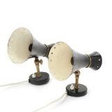A pair of wall lamps with brass stem by 
																			 ASEA