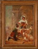 Roman scenery with two people milking the goats by 
																			Nicolai Habbe