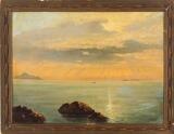 Solnedgang over havet ved Sorrent (Sunset over the sea near Sorrent) by 
																			Anton Dorph