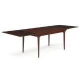 Rectangular rosewood dining table with pull-out extension by 
																			Omann Jun