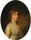 Portrait of Karine Lucie Scavenius, née Debes (1775–1825), married to Jacob Scavenius to Gjorslev by 
																			Jens Juel
