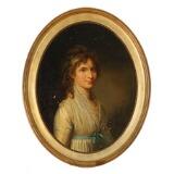 Portrait of Karine Lucie Scavenius, née Debes (1775–1825), married to Jacob Scavenius to Gjorslev by 
																			Jens Juel