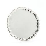 Circular sterling silver dish with hammered surface by 
																			Oscar Gundlach-Pedersen