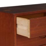 Small chest of drawer of teak, Front with four drawers by 
																			 Feldballe Møbelfabrik