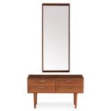 Small chest of drawer and wall mirror of rosewood, front with four drawers by 
																			 Feldballe Møbelfabrik