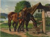 Landscape With Horses At A Well by 
																			Karl Hansen Reistrup