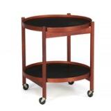 Mahogany Eak Folding Tray Table Mounted On Castors by 
																			Torben Orskov