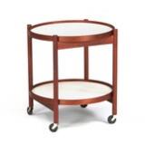 Mahogany Eak Folding Tray Table Mounted On Castors by 
																			Hans Bolling