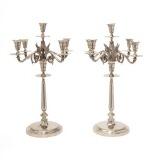 A Pair Of Russian Silverplated Candelabra by 
																			Alexander Kartch
