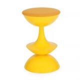 A yellow glass fibre bar stool Circular seat upholstered with yellow wool by 
																			 O D Mobler