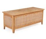 Flat top oak chest with cane wicker on sides and front by 
																			Kaj Winding