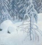 Snow covered firs by 
																			Aage Valdemar Larsen Roose