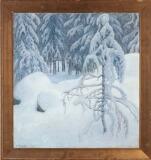 Snow covered firs by 
																			Aage Valdemar Larsen Roose