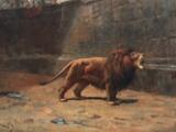 A roaring lion in Colosseum by 
																			Valdemar Irminger