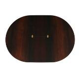 Circular dining table of rosewood with underlying folding leaf by 
																			 Jason Mobler