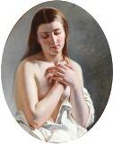 A study of a young nude folding her hands by 
																			Elisabeth Jerichau-Baumann