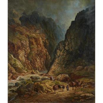 Travellers in a Mountain Pass by 
																	Ilia Nikolaevich Zankovskii