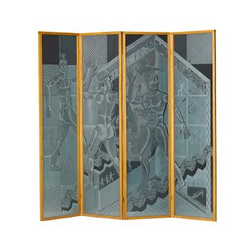 Four-panel screen by 
																			Patrick Wadley