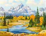 October Day Teton Mountains by 
																	Alfred James Wands