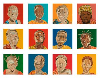 12 Portraits by 
																	Aime Mpane Enkobo