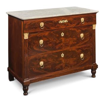 Very Fine and Rare Classical Figured and Bureau by 
																	Charles Honore Lannuier