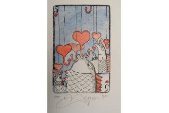 Five of Hearts Playing Card by 
																			Yuri Nozdrin