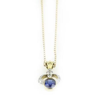 A Sapphire And Diamond Pendant And Chain RetailedBy Hamilton & Inches by 
																	 Hamilton & Inches