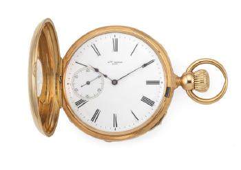 A. Eppner & Co. A Continental Gold Keyless Wind Half Hunter Pocket Watch by 
																	 A Eppner & Co