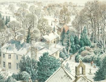 Winter Sunshine at Nether Alderley by 
																	Stanley Roy Badmin