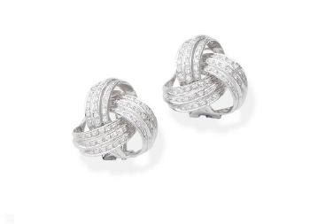 A Pair Of Diamond Earrings By Damiani by 
																	 Damiani Co