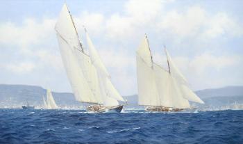 Maritte and Altair Racing off St Tropez by 
																	Brian J Jones