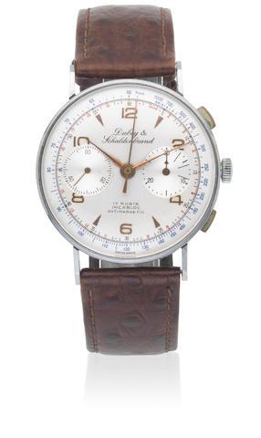 An Early Stainless Steel Manual Wind Chronograph Wristwatch by 
																	 Aureole Watch Co