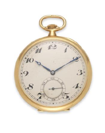 An 18K Gold Keyless Wind Open Face Pocket Watch by 
																	 S and Co