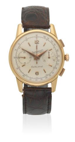 An 18K Gold Manual Wind Chronograph Wristwatch by 
																	 Eberhard & Co.