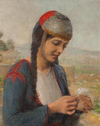 Girl With Daisy by 
																	Georg Jakobides