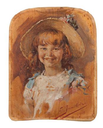 A Smiling Girl by 
																	Georg Jakobides