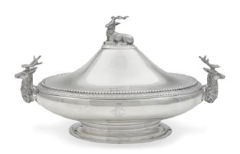 An American silver oval covered entree dish by 
																	 W K Vanderslice and Co