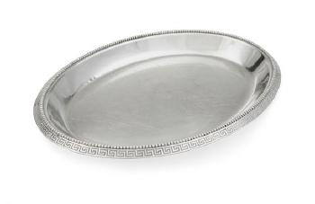 An American silver oval meat platter by 
																	 W K Vanderslice and Co