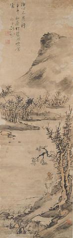 Fishing by the Creek by 
																			 Gu Zhi