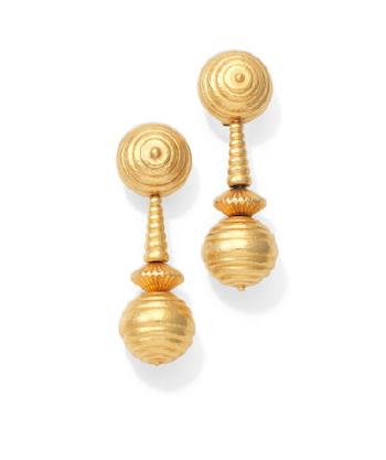 A Pair Of Pendent Earrings By Lalaounis by 
																	Ilias Lalaounis