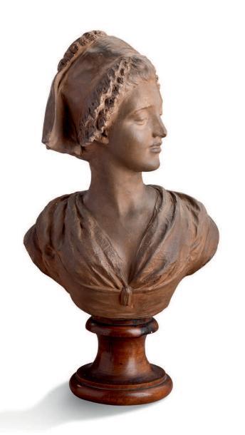 Buste de jeune femme au ruban by 
																	Prosper d' Epinay