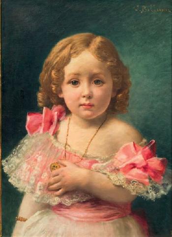 Portrait de fillette by 
																	Jules Frederic Ballavoine