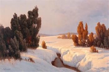 Winter Landscape in the Sun by 
																			Carl Kenzler
